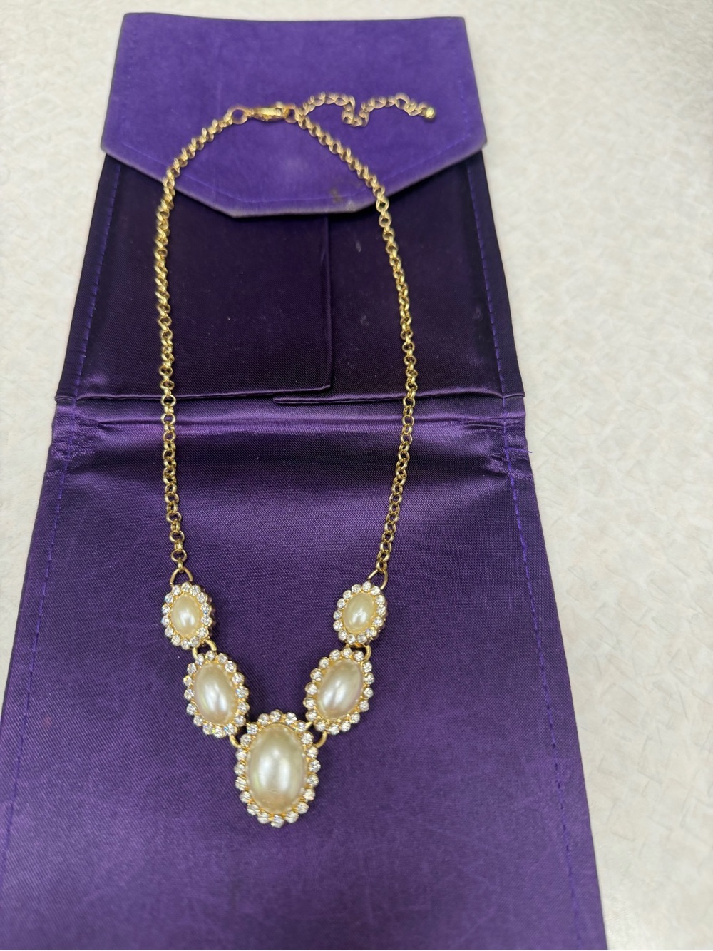 Classic Gold and Ivory Pearl Statement Necklace